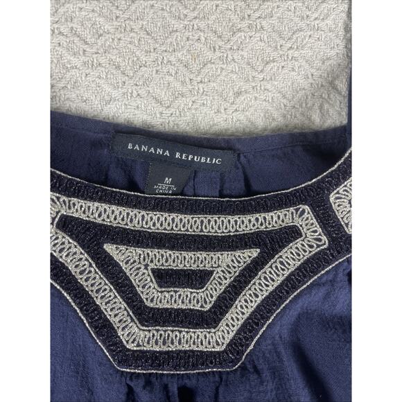 Banana Republic Sleeveless Blouse Women's Size Medium Solid Navy - Picture 3 of 11